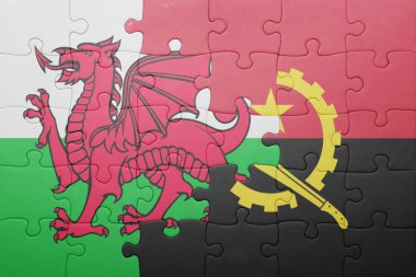 angola ve Galler Ulusal bayrak ile bulmaca