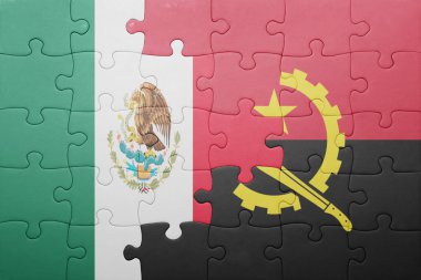 angola ve Meksika ulusal bayrak ile bulmaca