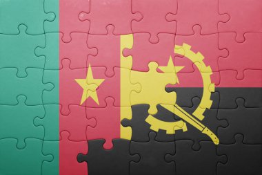 angola ve Kamerun ulusal bayrak ile bulmaca