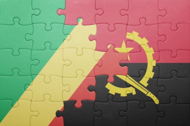Bulmaca, angola ve Cumhuriyeti Ulusal bayrakla Kongo