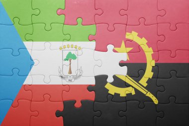 angola ve Ekvator Ginesi ulusal bayrak ile bulmaca