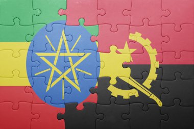 angola ve Etiyopya ulusal bayrak ile bulmaca