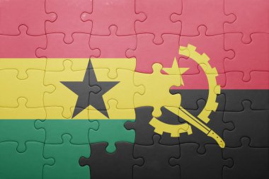 angola ve Gana ulusal bayrak ile bulmaca