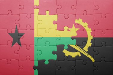 Bulmaca ile angola ve Gine bayrağı Ulusal bissau