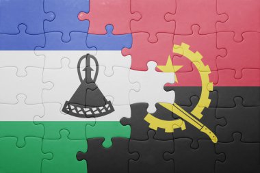 angola ve Lesoto bayrağı ile bulmaca