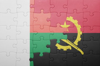 angola ve Madagaskar ulusal bayrak ile bulmaca