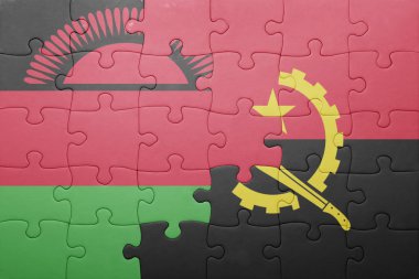 angola ve malawi ulusal bayrak ile bulmaca