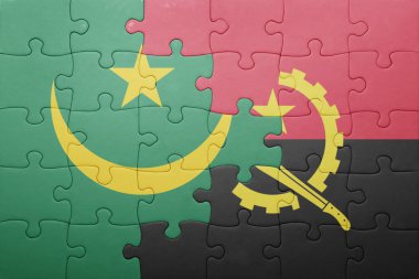 angola ve Moritanya ulusal bayrak ile bulmaca