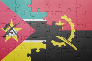 angola ve Mozambik ulusal bayrak ile bulmaca