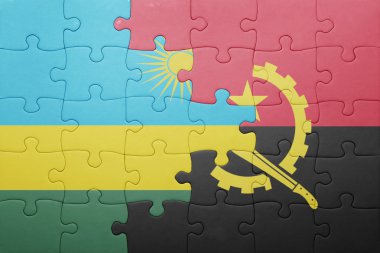 angola ve Ruwanda'yı ulusal bayrak ile bulmaca