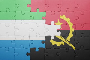 angola ve sierra leone ulusal bayrak ile bulmaca