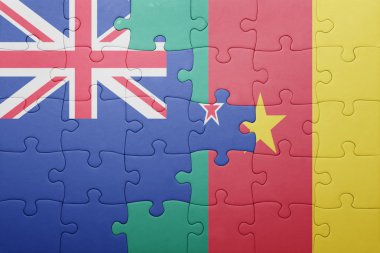 Yeni Zelanda ve Kamerun ulusal bayrak ile bulmaca