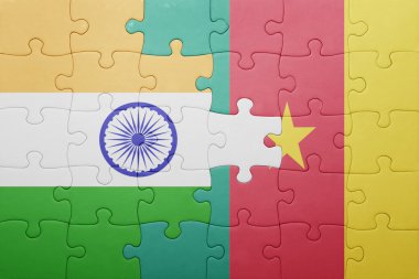 Hindistan ve Kamerun ulusal bayrak ile bulmaca