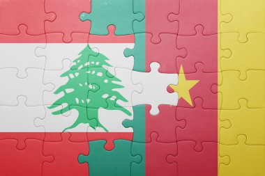 Lübnan ve Kamerun ulusal bayrak ile bulmaca