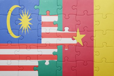 Malezya ve Kamerun ulusal bayrak ile bulmaca