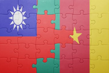 Tayvan ve Kamerun ulusal bayrak ile bulmaca