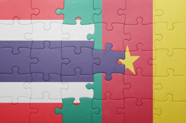 Tayland ve Kamerun ulusal bayrak ile bulmaca