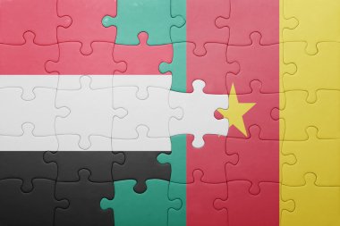 yemen ve Kamerun ulusal bayrak ile bulmaca