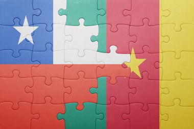 Şili ve Kamerun ulusal bayrak ile bulmaca