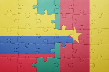 Kolombiya ve Kamerun ulusal bayrak ile bulmaca