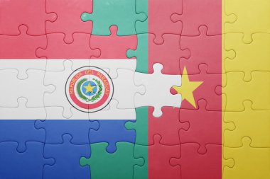 paraguay ve Kamerun ulusal bayrak ile bulmaca
