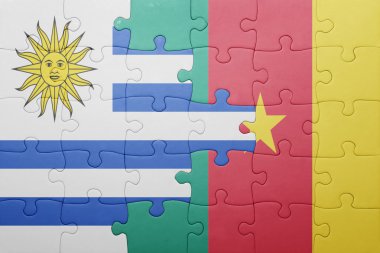 uruguay ve Kamerun ulusal bayrak ile bulmaca