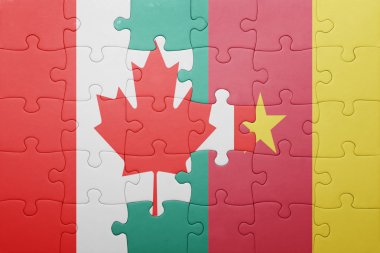 Kanada ve Kamerun ulusal bayrak ile bulmaca