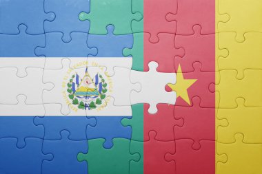 el salvador ve Kamerun ulusal bayrak ile bulmaca