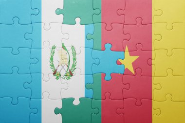 guatemala ve Kamerun ulusal bayrak ile bulmaca