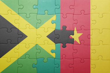 Jamaika ve Kamerun ulusal bayrak ile bulmaca