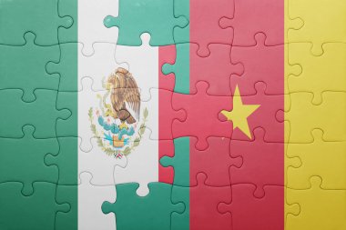 Meksika ve Kamerun ulusal bayrak ile bulmaca