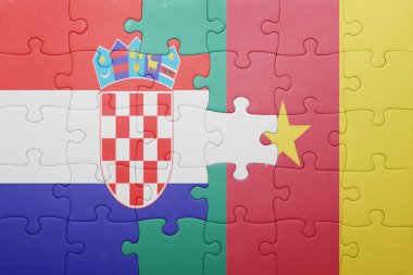 Hırvatistan ve Kamerun ulusal bayrak ile bulmaca
