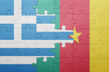 Yunanistan ve Kamerun ulusal bayrak ile bulmaca
