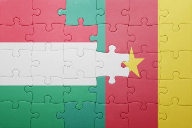 Macaristan ve Kamerun ulusal bayrak ile bulmaca