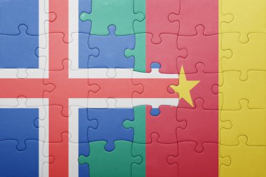 İzlanda ve Kamerun ulusal bayrak ile bulmaca