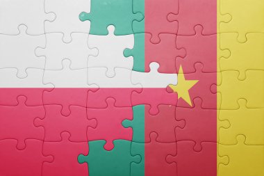 Polonya ve Kamerun ulusal bayrak ile bulmaca