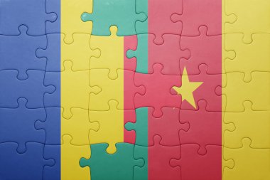 Romanya ve Kamerun ulusal bayrak ile bulmaca