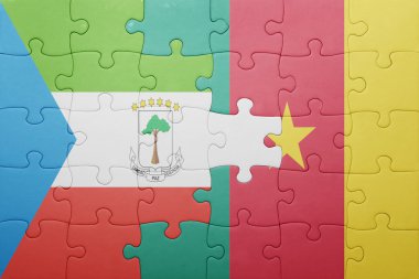 Ekvator Ginesi ve Kamerun ulusal bayrak ile bulmaca
