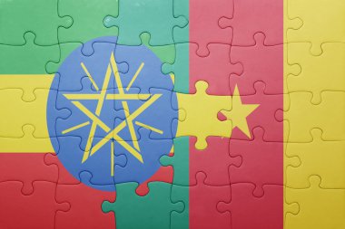 Etiyopya ve Kamerun ulusal bayrak ile bulmaca