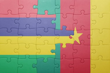 mauritius ve Kamerun ulusal bayrak ile bulmaca
