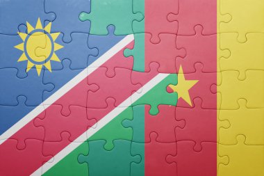 Namibya ve Kamerun ulusal bayrak ile bulmaca