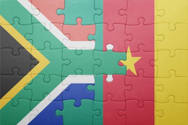 Güney Afrika ve Kamerun ulusal bayrak ile bulmaca