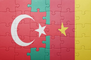 Türkiye ve Kamerun ulusal bayrak ile bulmaca