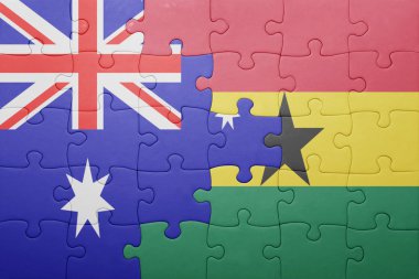 Gana ve Avustralya Ulusal bayrak ile bulmaca