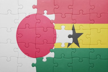 Gana ve Japonya Ulusal bayrak ile bulmaca
