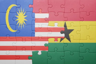 Gana ve Malezya ulusal bayrak ile bulmaca
