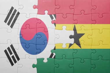 Gana ve Güney Kore ulusal bayrak ile bulmaca