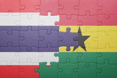 Gana ve Tayland ulusal bayrak ile bulmaca