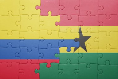 Gana ve Kolombiya ulusal bayrak ile bulmaca