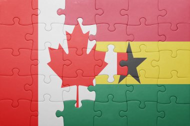 Gana ve Kanada ulusal bayrak ile bulmaca